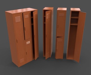 PBR School Gym Locker 04 - Orange