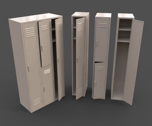 PBR School Gym Locker 04 - White