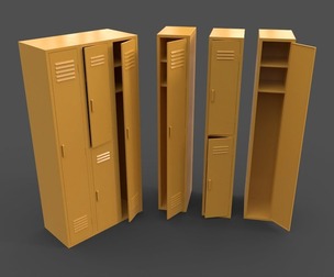 PBR School Gym Locker 04 - Yellow