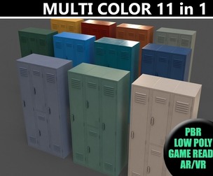 PBR School Gym Locker 04 - Multi Color