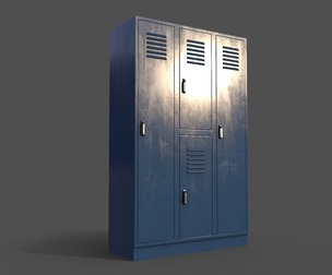PBR School Gym Locker 05 - Blue Dark