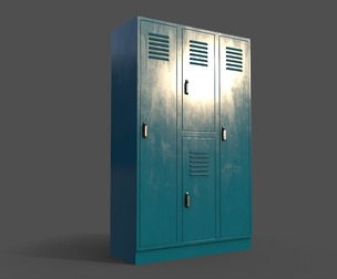 PBR School Gym Locker 05 - Blue Sea