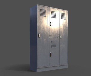 PBR School Gym Locker 05 - Grey