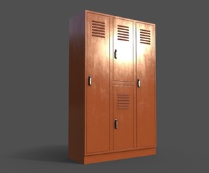 PBR School Gym Locker 05 - Orange