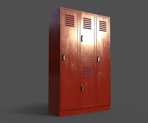 PBR School Gym Locker 05 - Red