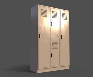 PBR School Gym Locker 05 - White