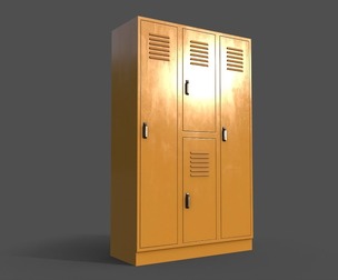 PBR School Gym Locker 05 - Yellow
