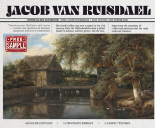 Free Sample - Jacob Van Ruisdael Procreate Kit (Procreate Brushes, Canvas Textures & Color Palettes)