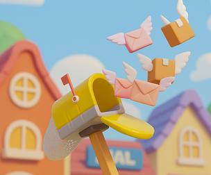 butterfly net with Flying Mailbox