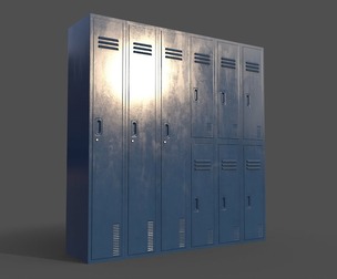 PBR School Gym Locker 06 - Blue Dark