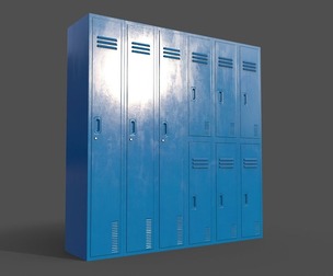 PBR School Gym Locker 06 - Blue Light