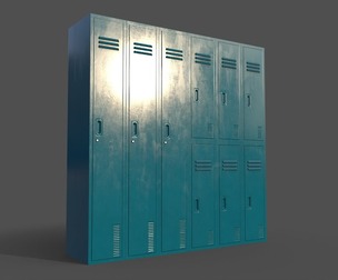 PBR School Gym Locker 06 - Blue Sea