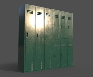 PBR School Gym Locker 06 - Green Dark