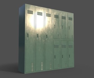 PBR School Gym Locker 06 - Green Light