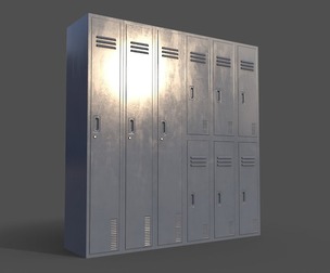 PBR School Gym Locker 06 - Grey