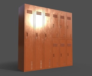PBR School Gym Locker 06 - Orange