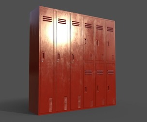 PBR School Gym Locker 06 - Red