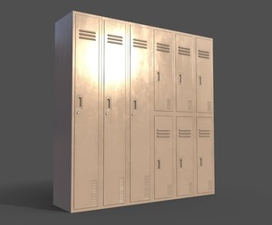 PBR School Gym Locker 06 - White