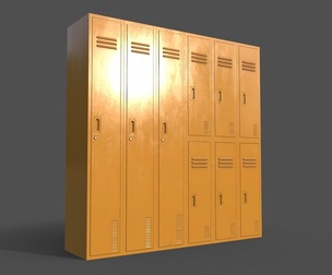PBR School Gym Locker 06 - Yellow
