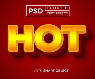 Hot PSD Fully Editable Text Effect. Layer Style PSD Mockup Template