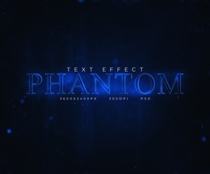 Phantom PSD Fully Editable Text Effect. Layer Style PSD Mockup Template