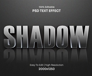 Shadow PSD Fully Editable Text Effect. Layer Style PSD Mockup Template