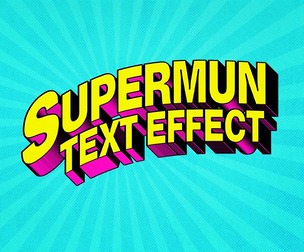 Supermum PSD Fully Editable Text Effect. Layer Style PSD Mockup Template