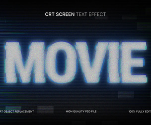 Movie PSD Fully Editable Text Effect. Layer Style PSD Mockup Template