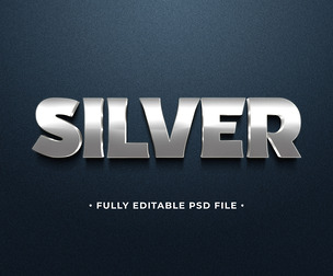 Silver PSD Fully Editable Text Effect. Layer Style PSD Mockup Template
