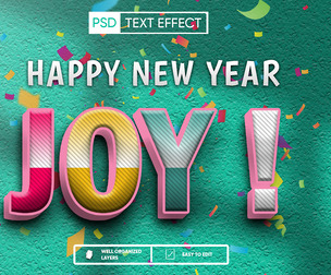 Joy PSD Fully Editable Text Effect. Layer Style PSD Mockup Template