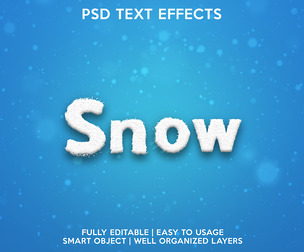 Snow PSD Fully Editable Text Effect. Layer Style PSD Mockup Template