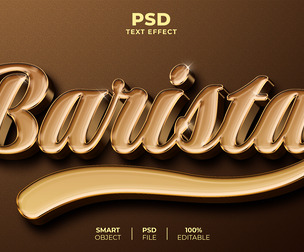 Barista PSD Fully Editable Text Effect. Layer Style PSD Mockup Template