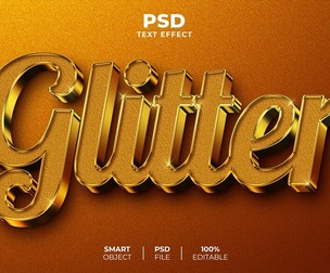 Glitter PSD Fully Editable Text Effect. Layer Style PSD Mockup Template