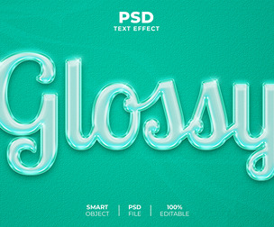 Glosy PSD Fully Editable Text Effect. Layer Style PSD Mockup Template