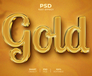 Gold PSD Fully Editable Text Effect. Layer Style PSD Mockup Template