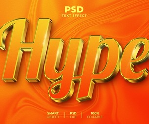 Hype PSD Fully Editable Text Effect. Layer Style PSD Mockup Template