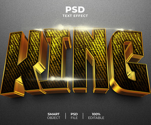 King PSD Fully Editable Text Effect. Layer Style PSD Mockup Template