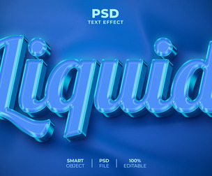 Liquid PSD Fully Editable Text Effect. Layer Style PSD Mockup Template