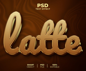 Latte PSD Fully Editable Text Effect. Layer Style PSD Mockup Template