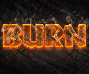 3D Burn PSD Fully Editable Text Effect. Layer Style PSD Mockup Template