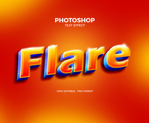 3D Flare PSD Fully Editable Text Effect. Layer Style PSD Mockup Template