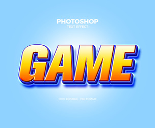 Game PSD Fully Editable Text Effect. Layer Style PSD Mockup Template