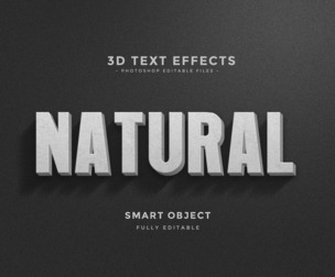 3D Natural PSD Fully Editable Text Effect. Layer Style PSD Mockup Template