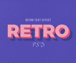 3D Retro  PSD Fully Editable Text Effect. Layer Style PSD Mockup Template