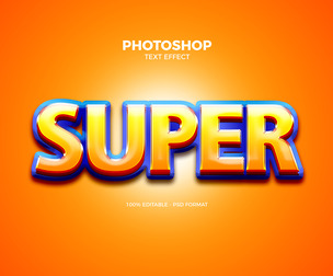 3D Super PSD Fully Editable Text Effect. Layer Style PSD Mockup Template
