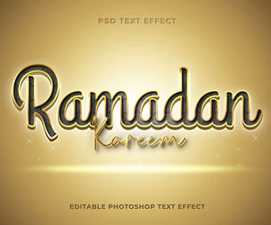 3D Ramadan PSD Fully Editable Text Effect. Layer Style PSD Mockup Template