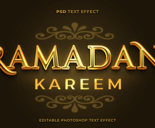 3D Ramadan PSD Fully Editable Text Effect. Layer Style PSD Mockup Template
