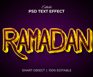 3D Ramadan PSD Fully Editable Text Effect. Layer Style PSD Mockup Template