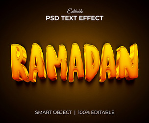 3D Ramadan PSD Fully Editable Text Effect. Layer Style PSD Mockup Template