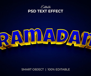 3D Ramadan PSD Fully Editable Text Effect. Layer Style PSD Mockup Template